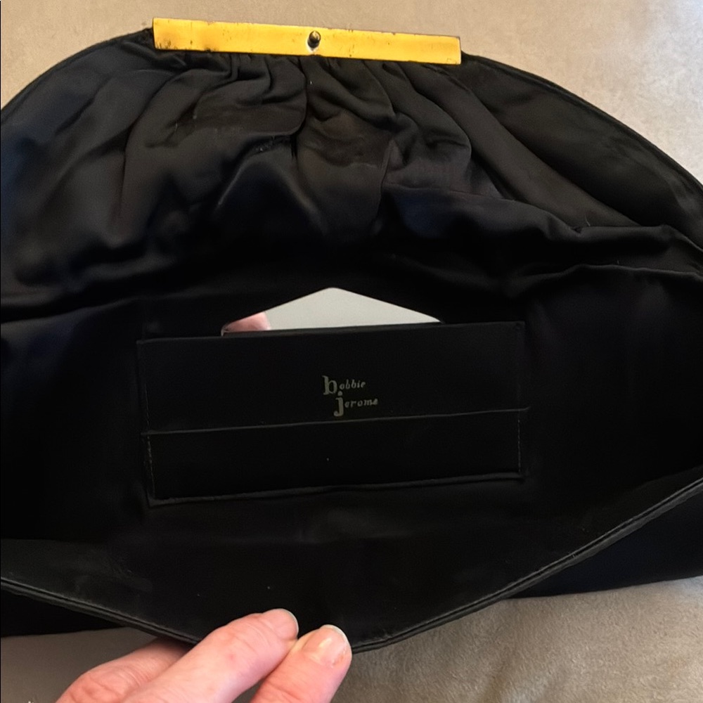Elegant Black Clutch with Gold Accent - Picture 4 of 5